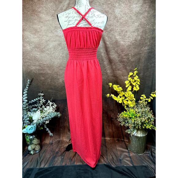 Michael Kors Geranium Smocked Maxi Dress Geranium S - Picture 11 of 14